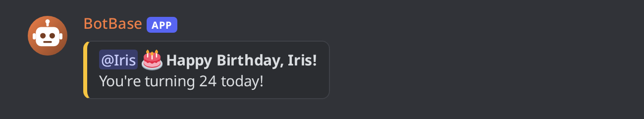 An individual announcement