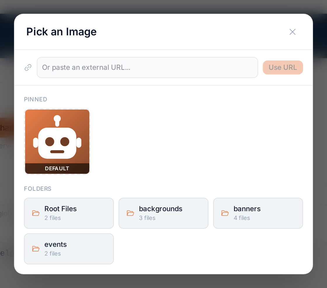 The Pick an Image window