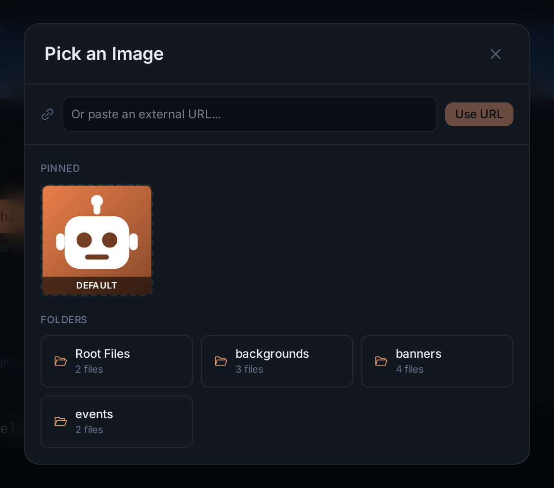 The Pick an Image window
