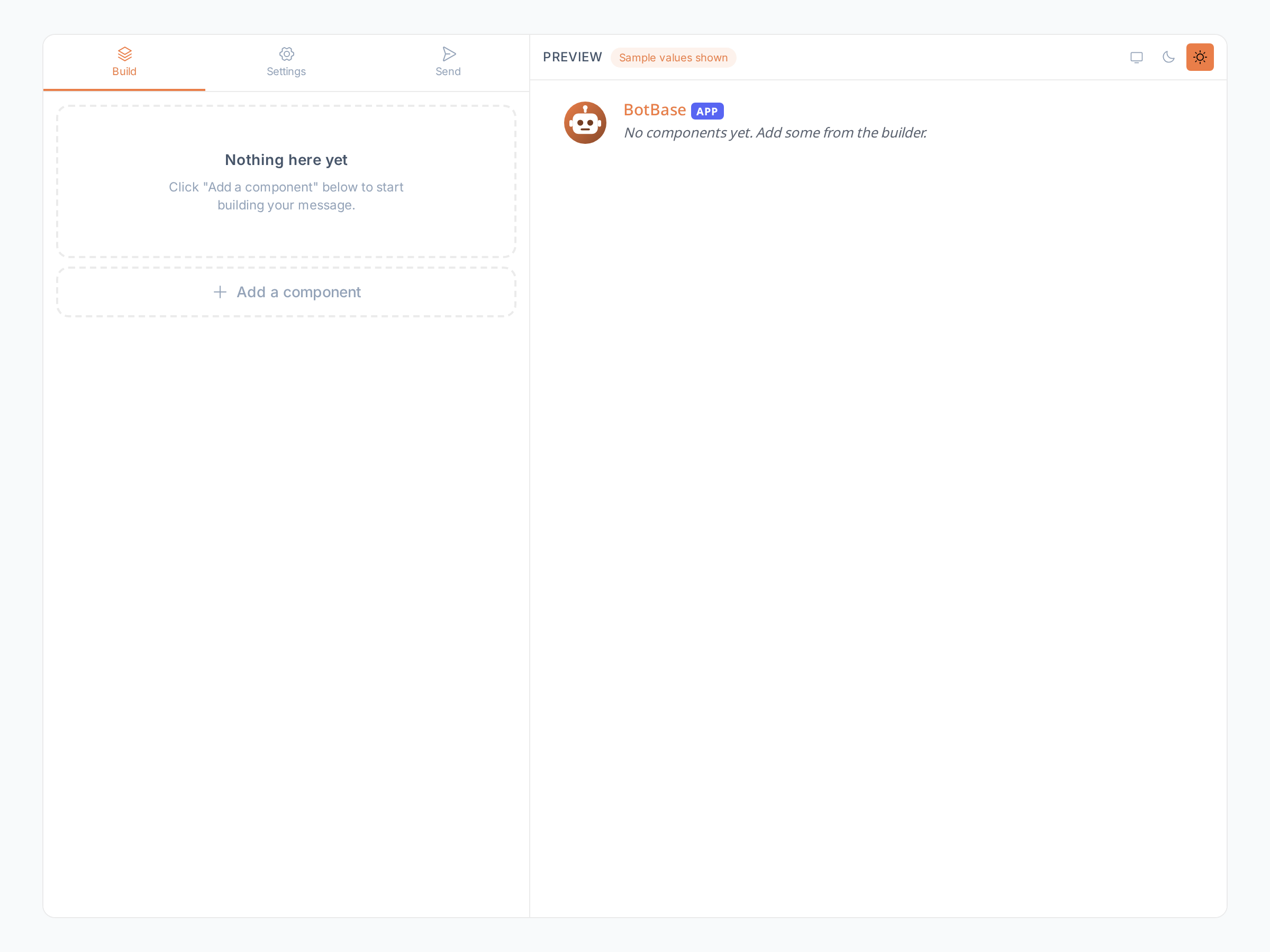 The empty Message Builder