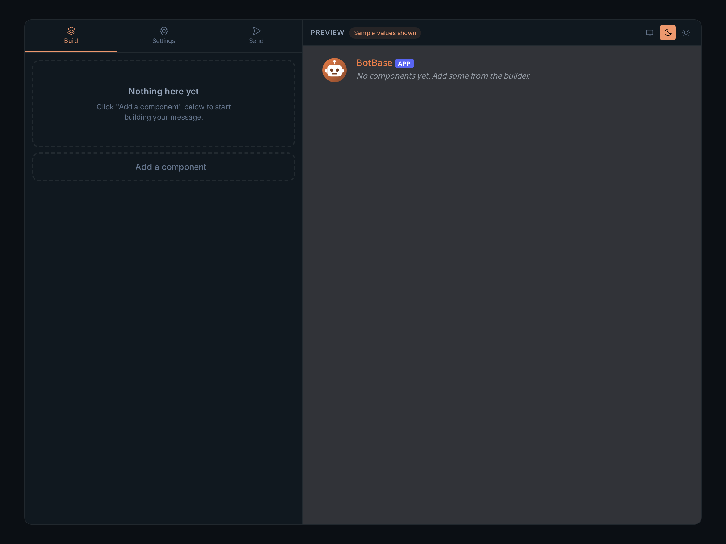 The empty Message Builder
