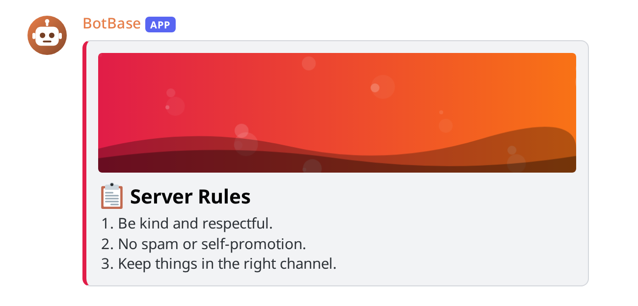A sticky message in Discord