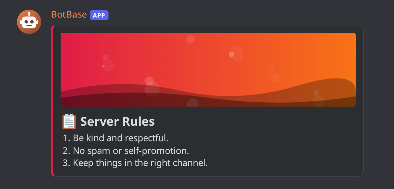 A sticky message in Discord