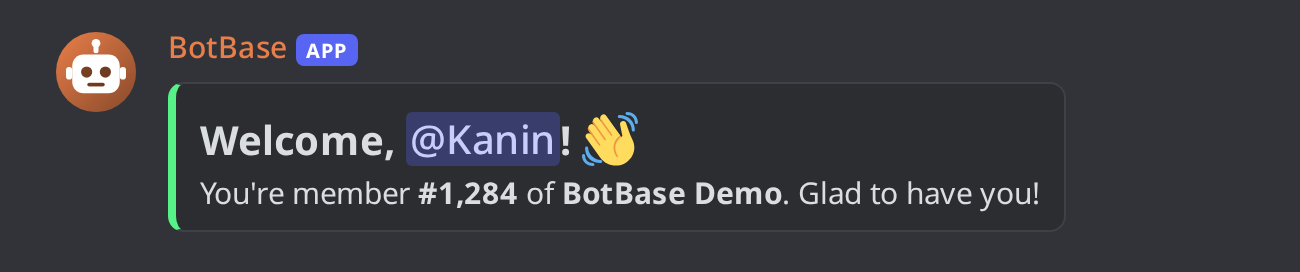 The default join message